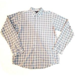 Brooks Brothers Boys Dress Shirt Blue and White Ch